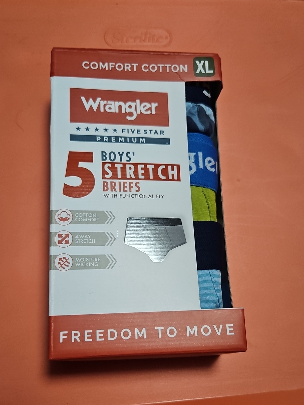Wrangler Boys' Cotton Briefs: 5 Pair Pack: New In Box: Size XL